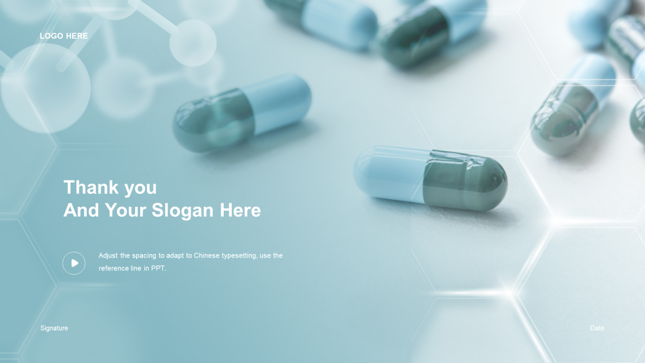 蓝色创意医疗生物年终工作总结PPT模板