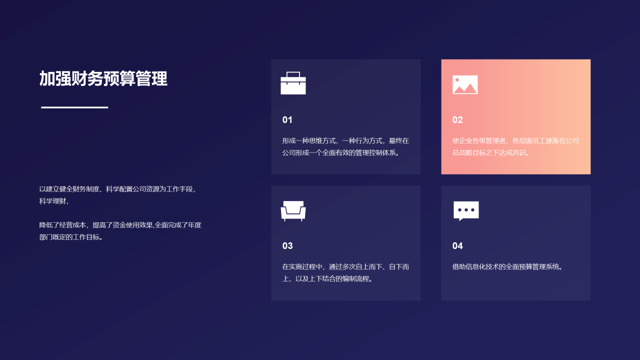 蓝色简约财务部年终工作总结PPT模板