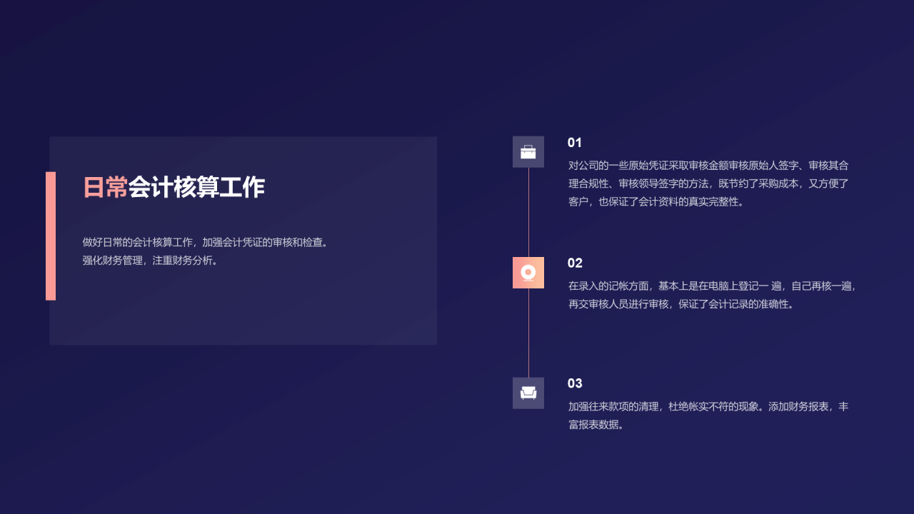 蓝色简约财务部年终工作总结PPT模板