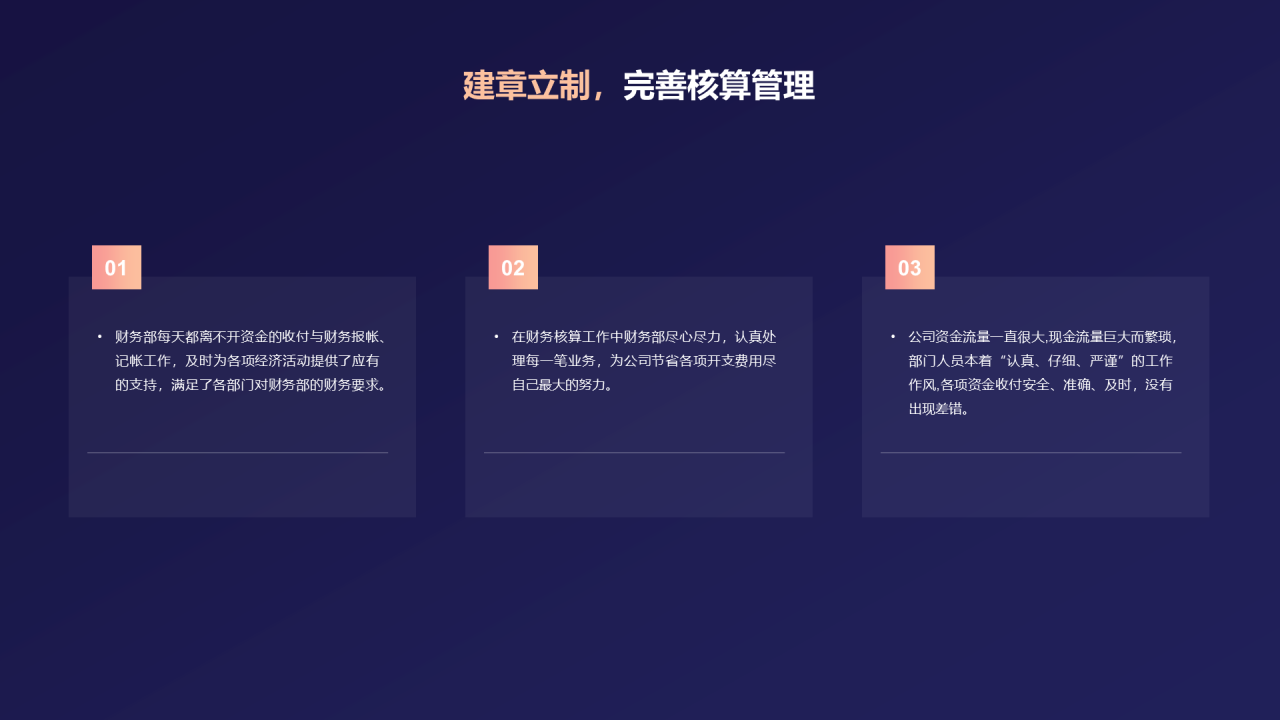 蓝色简约财务部年终工作总结PPT模板