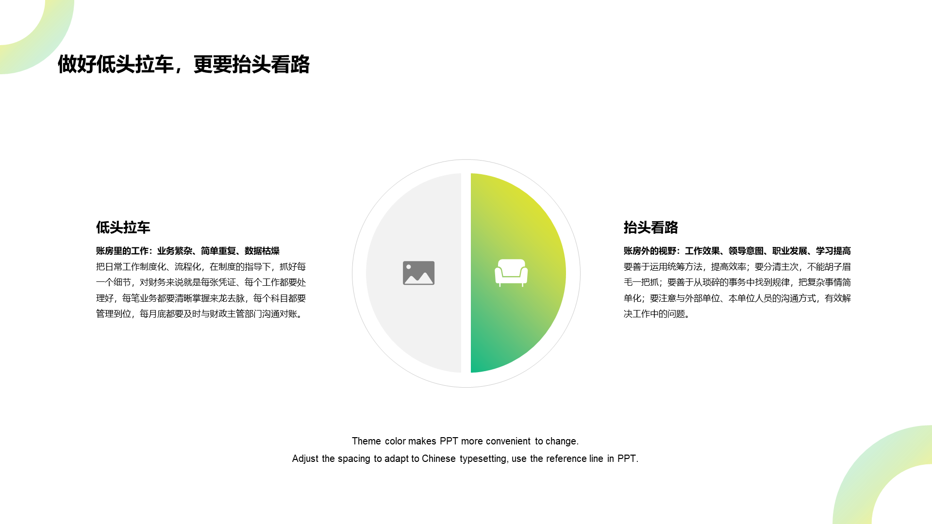 绿色商务财务部年度工作总结计划PPT案例