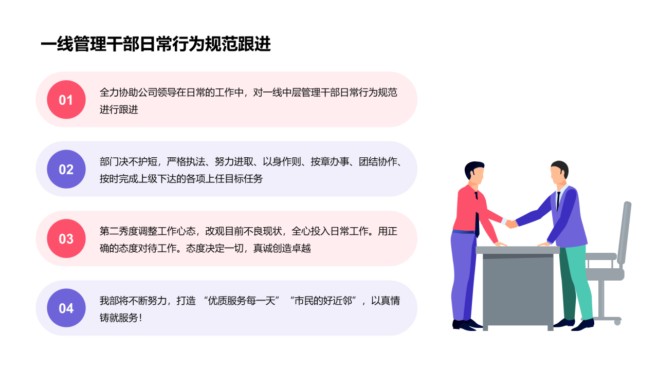 扁平插画客服工作年终总结PPT素材