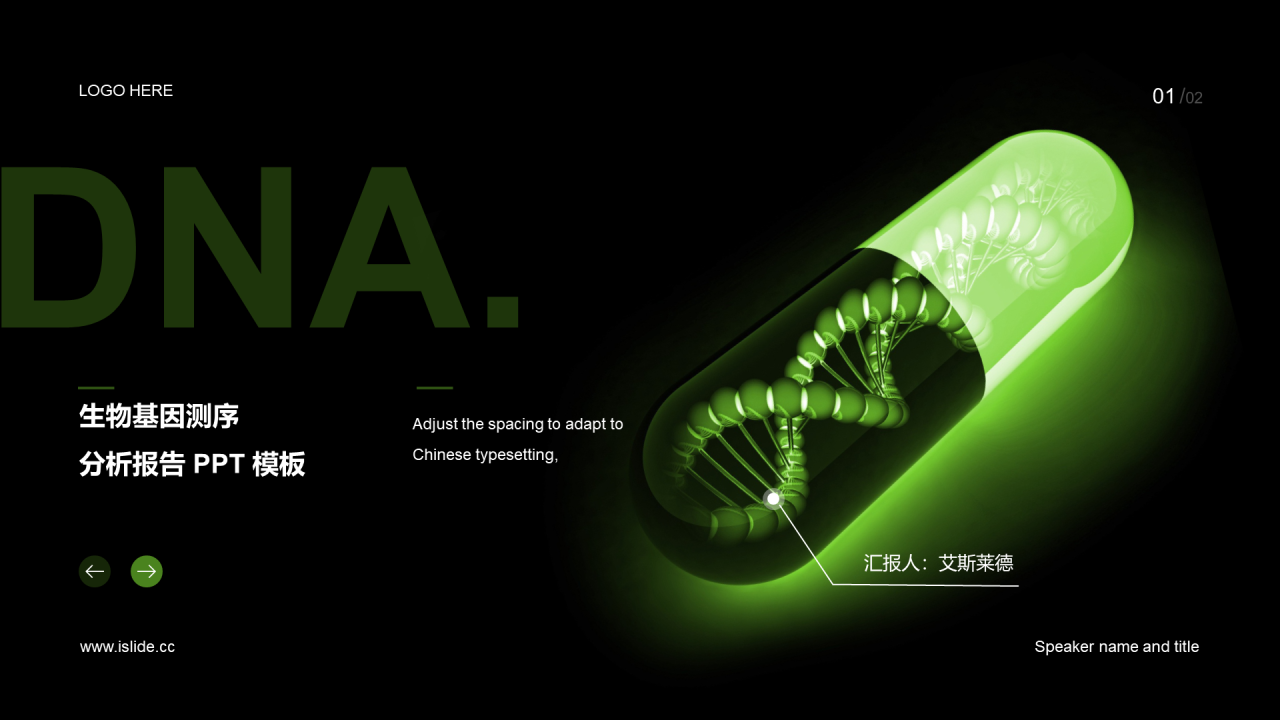 绿色创意生物医疗培训课件PPT案例