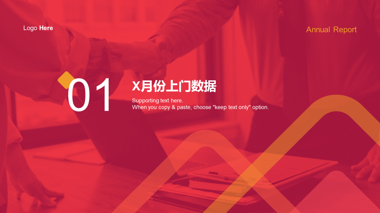 红色商务客服部年终总结汇报PPT案例