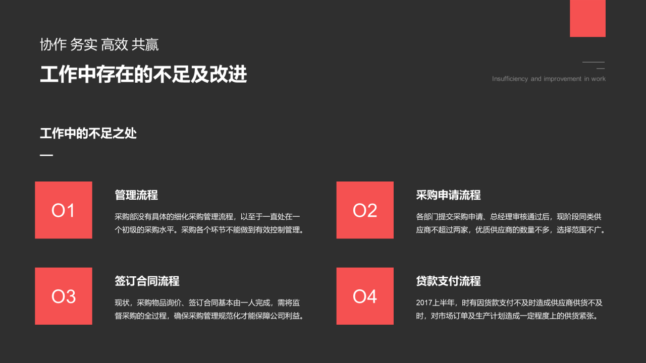 深色简约商务采购部年终总结汇报PPT案例