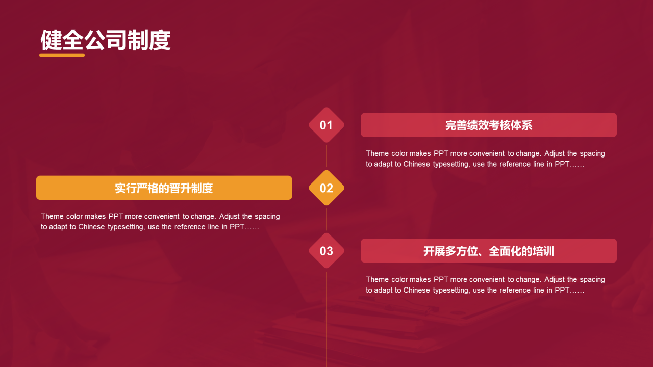 红色商务行政年终总结汇报PPT案例