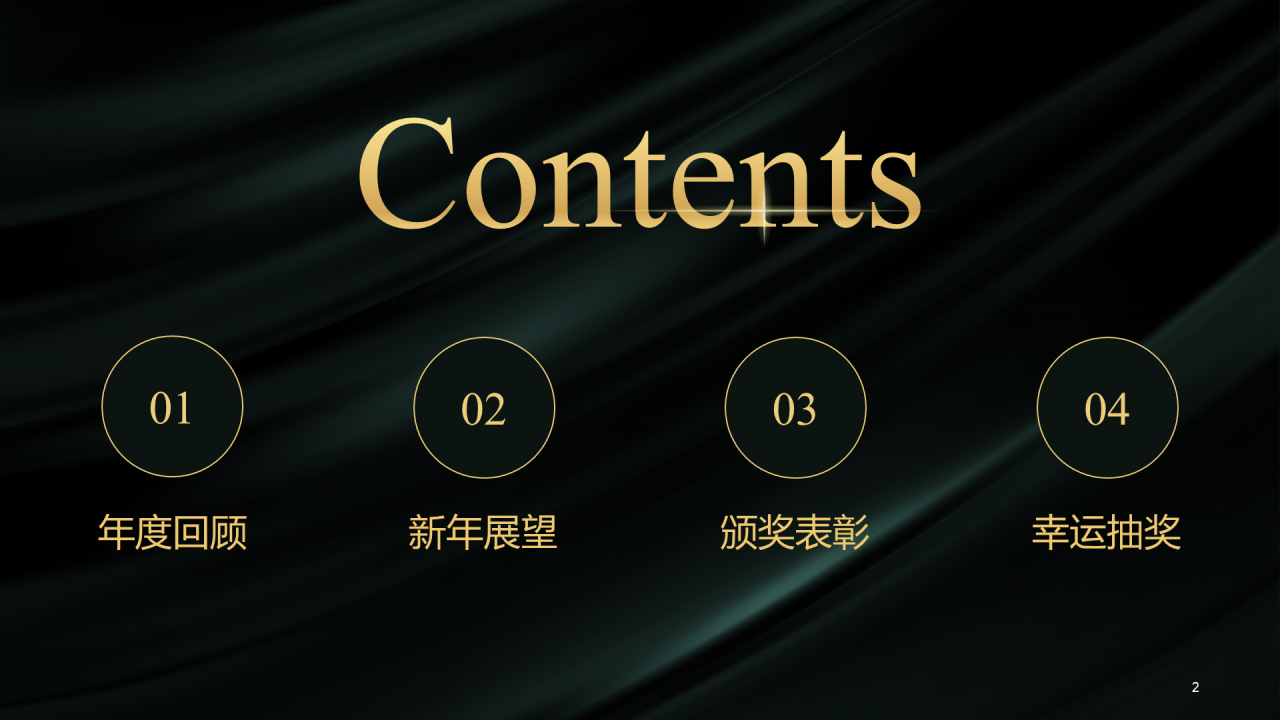 绿色简约企业年终盛典活动PPT案例