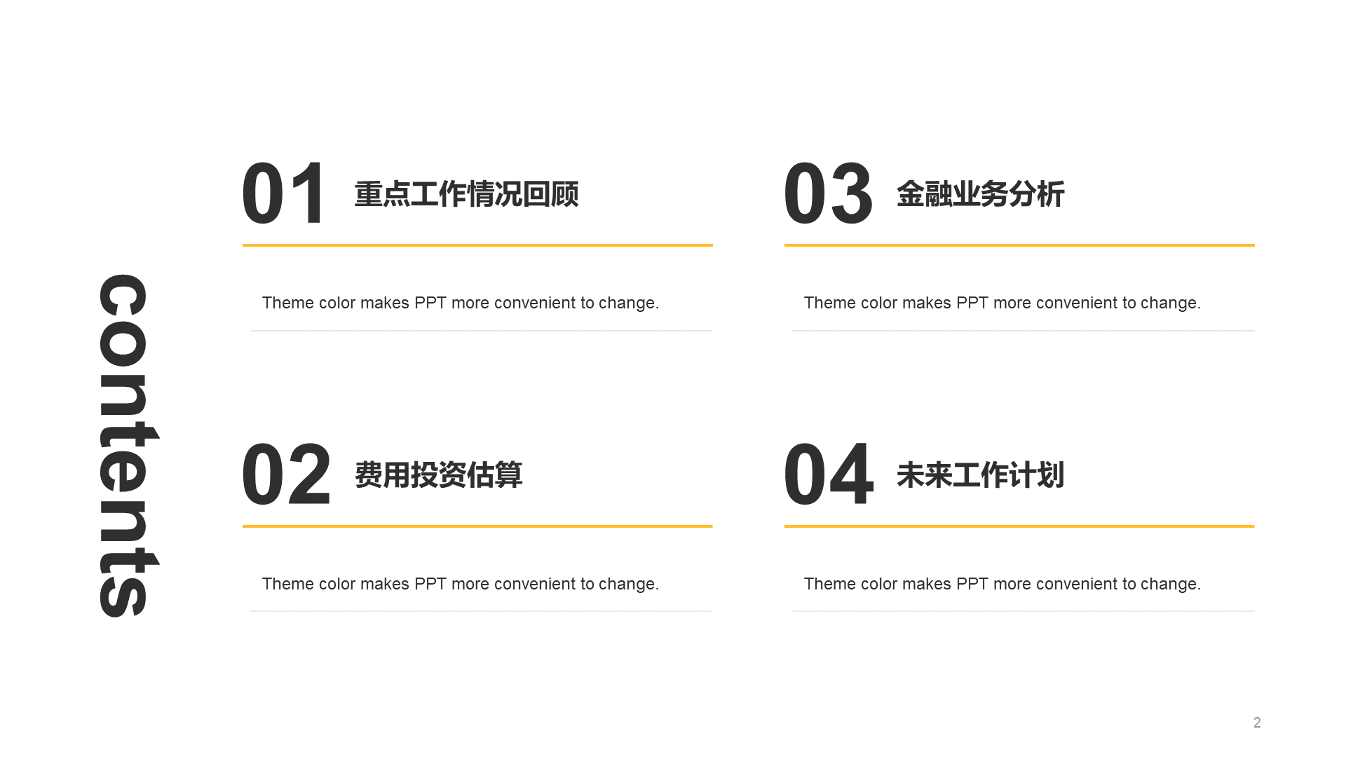 黄色简约地产金融工作总结PPT案例