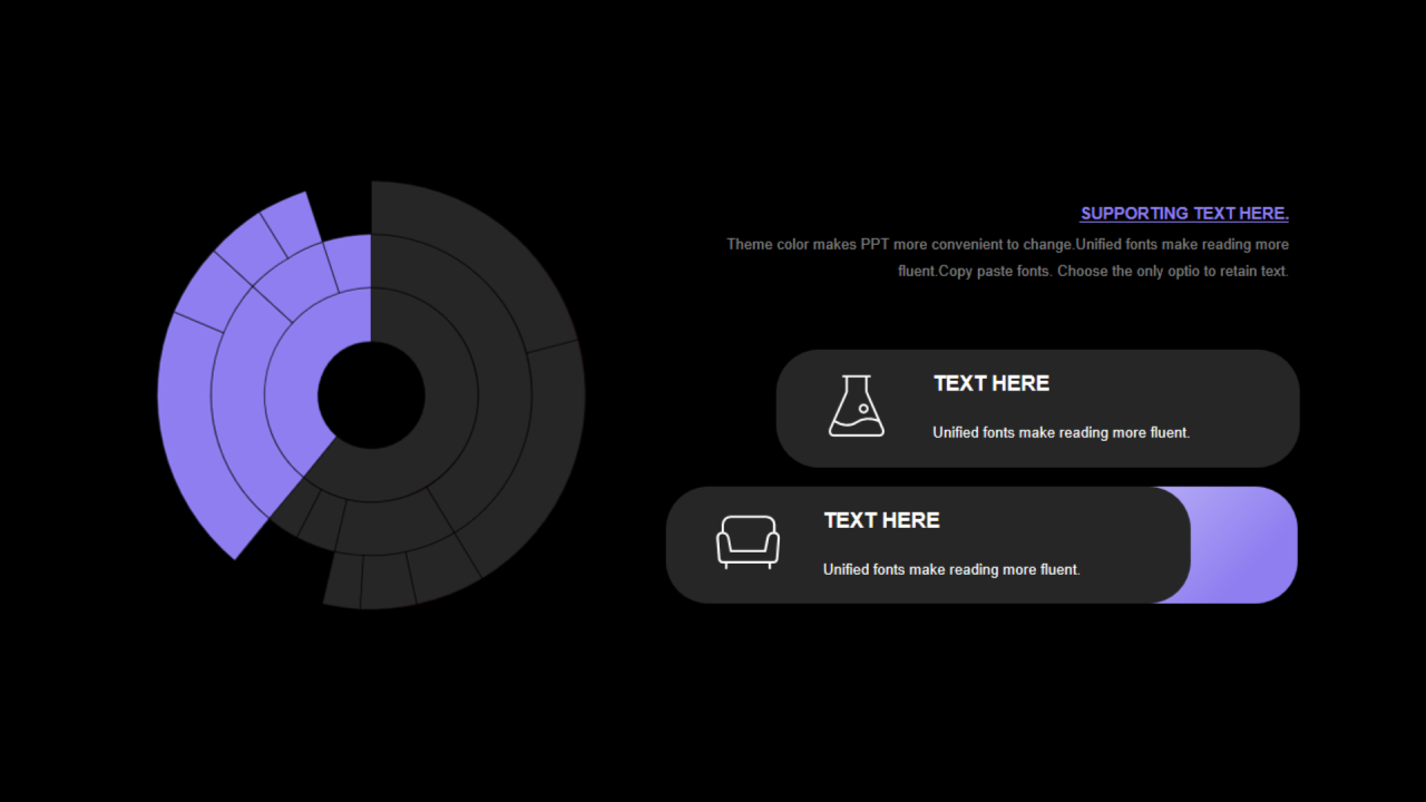 紫色渐变PPT旭日图