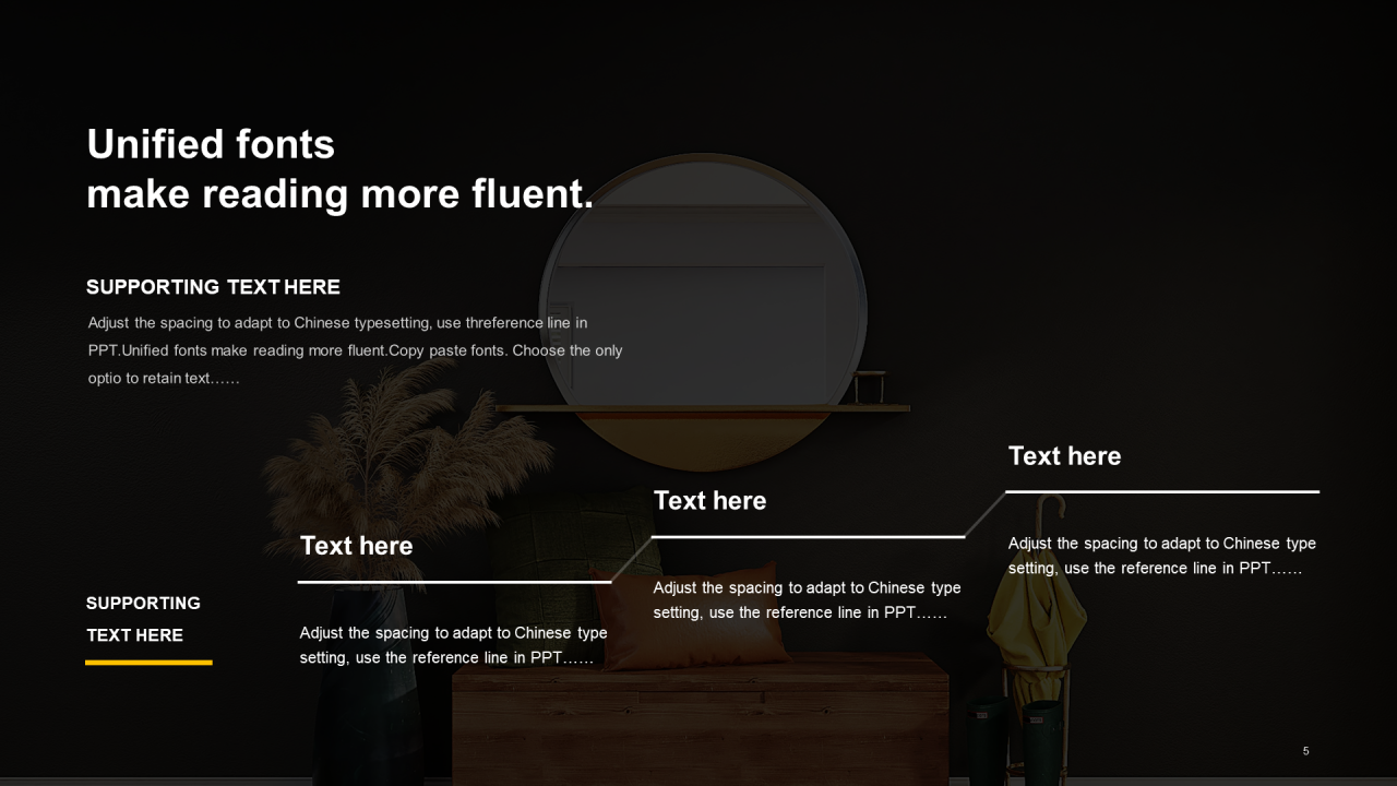 棕色复古北欧家居建材PPT模板