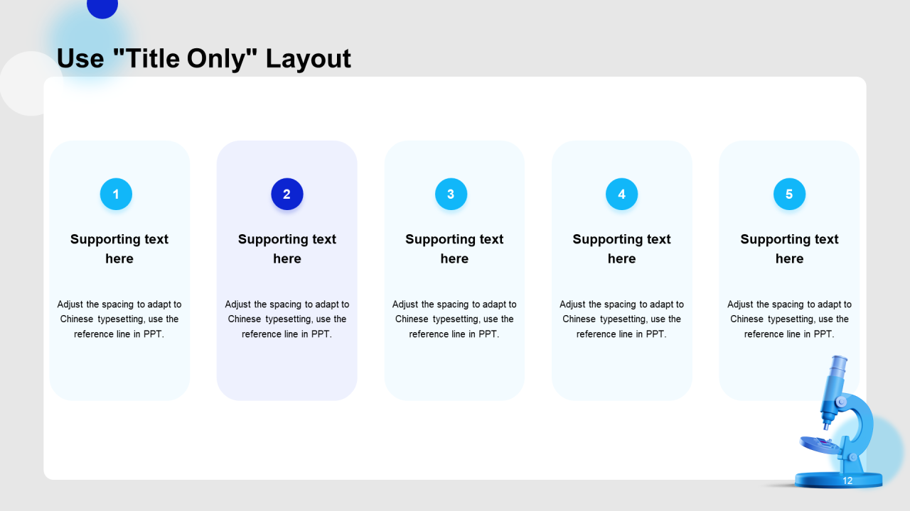 蓝色立体显微镜医疗报告PPT样式