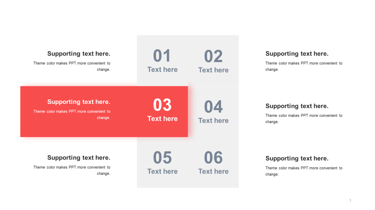 多色阴影4项PPT关系