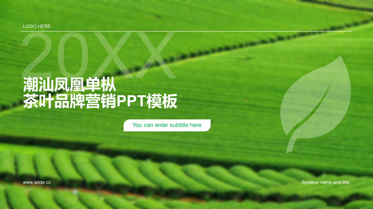 绿色商务现代茶品牌市场营销PPT案例