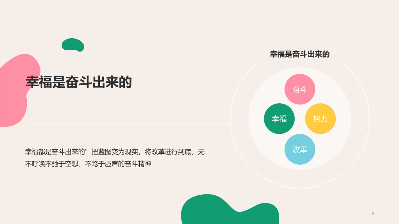 粉绿色创意酷炫节日PPT主题