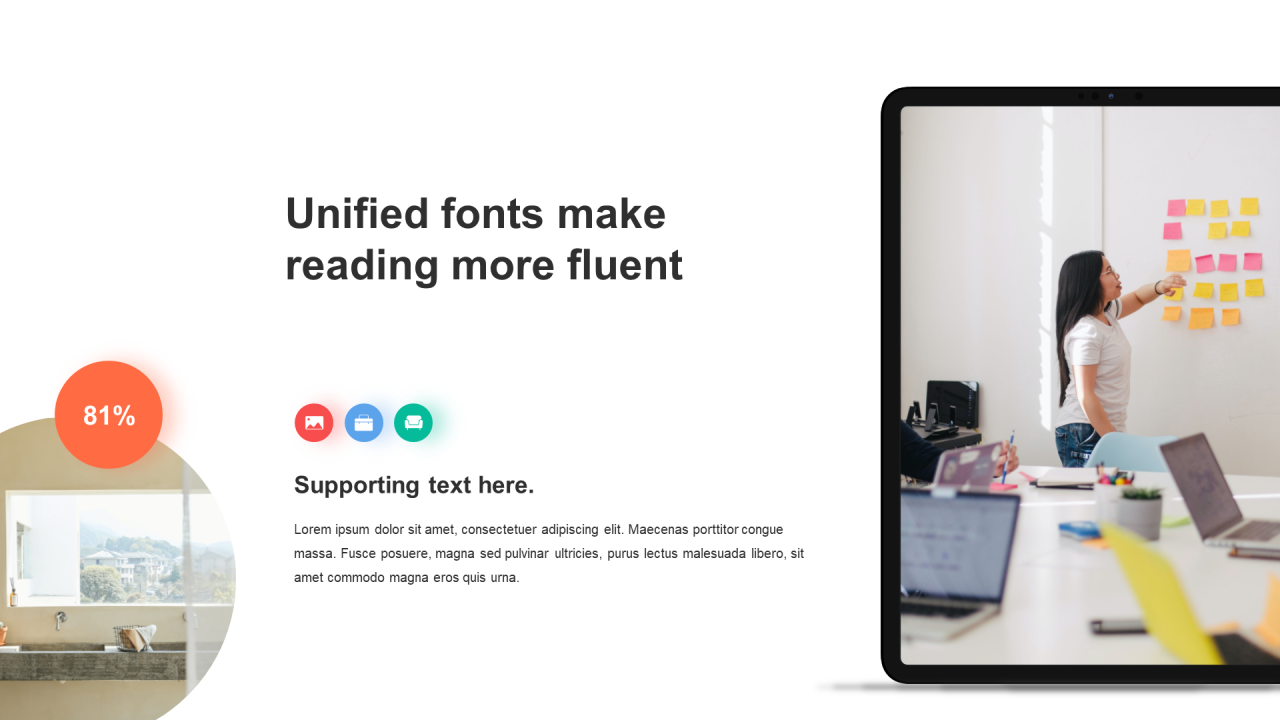 多色阴影1项PPT列表