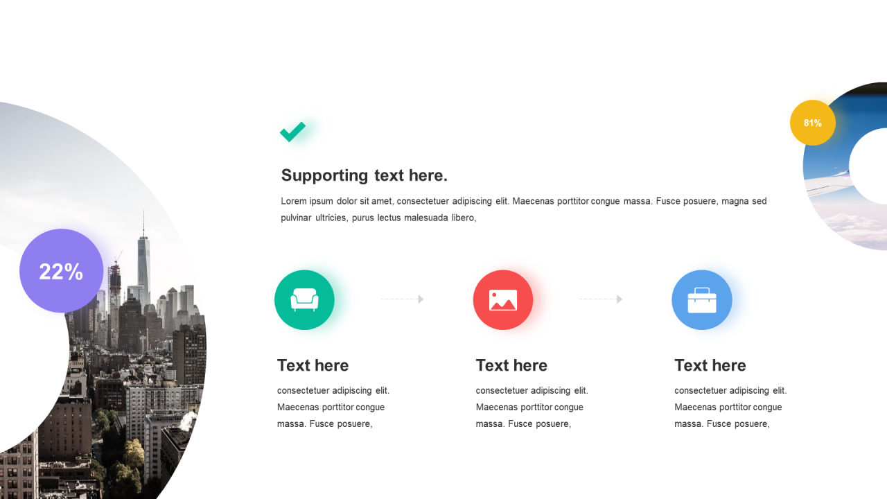 多色阴影3项PPT流程