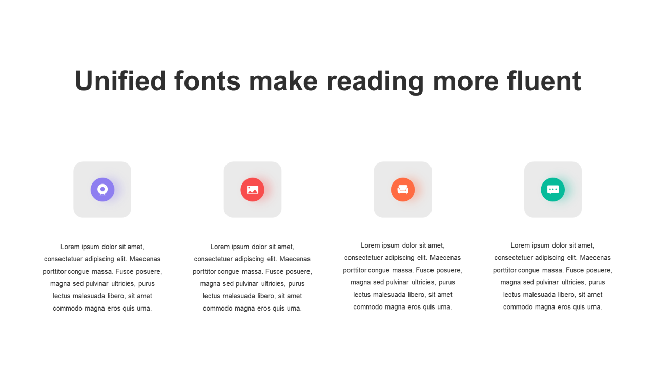 多色阴影4项PPT列表