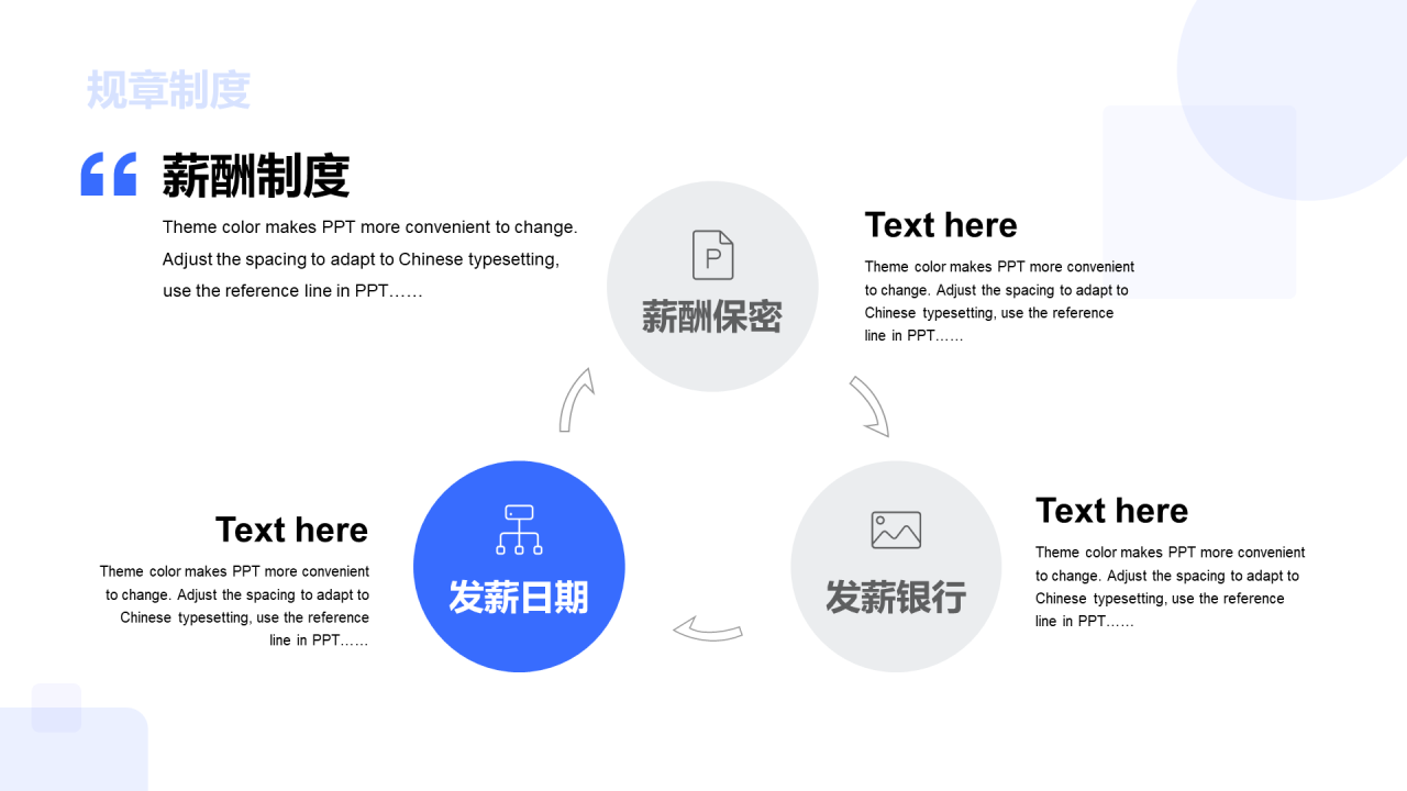 蓝色插画新员工入职培训模板