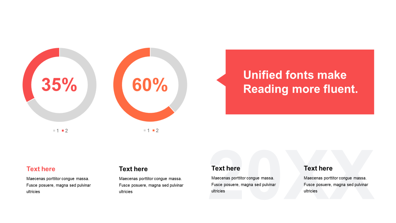 红色扁平PPT饼图
