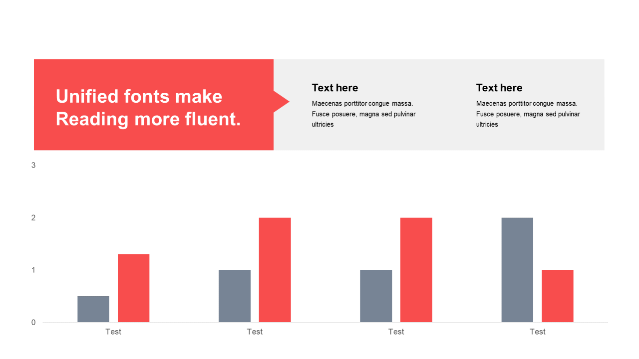 红色扁平PPT柱状图