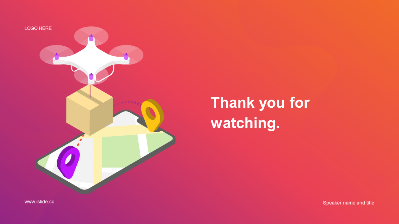 橙色插画物流工作总结PPT模板