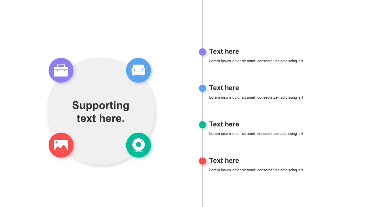 多色阴影4项PPT流程