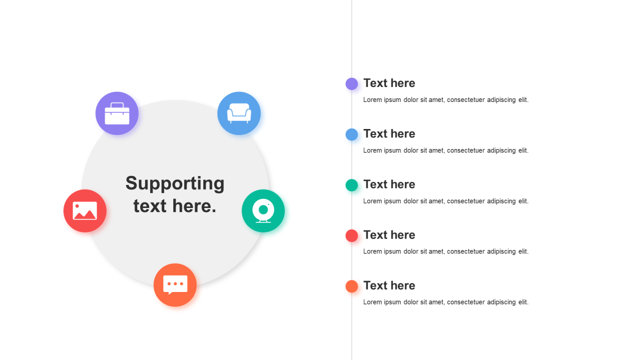 多色阴影4项PPT流程
