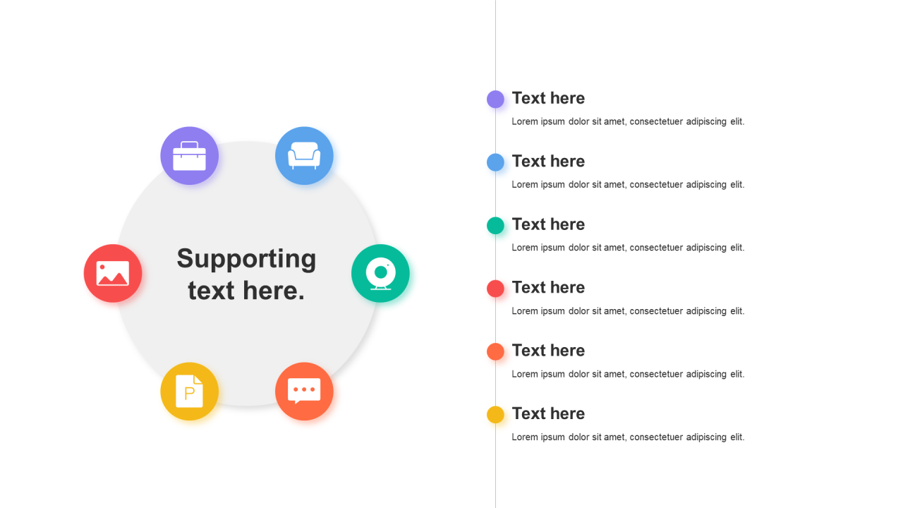 多色阴影4项PPT流程