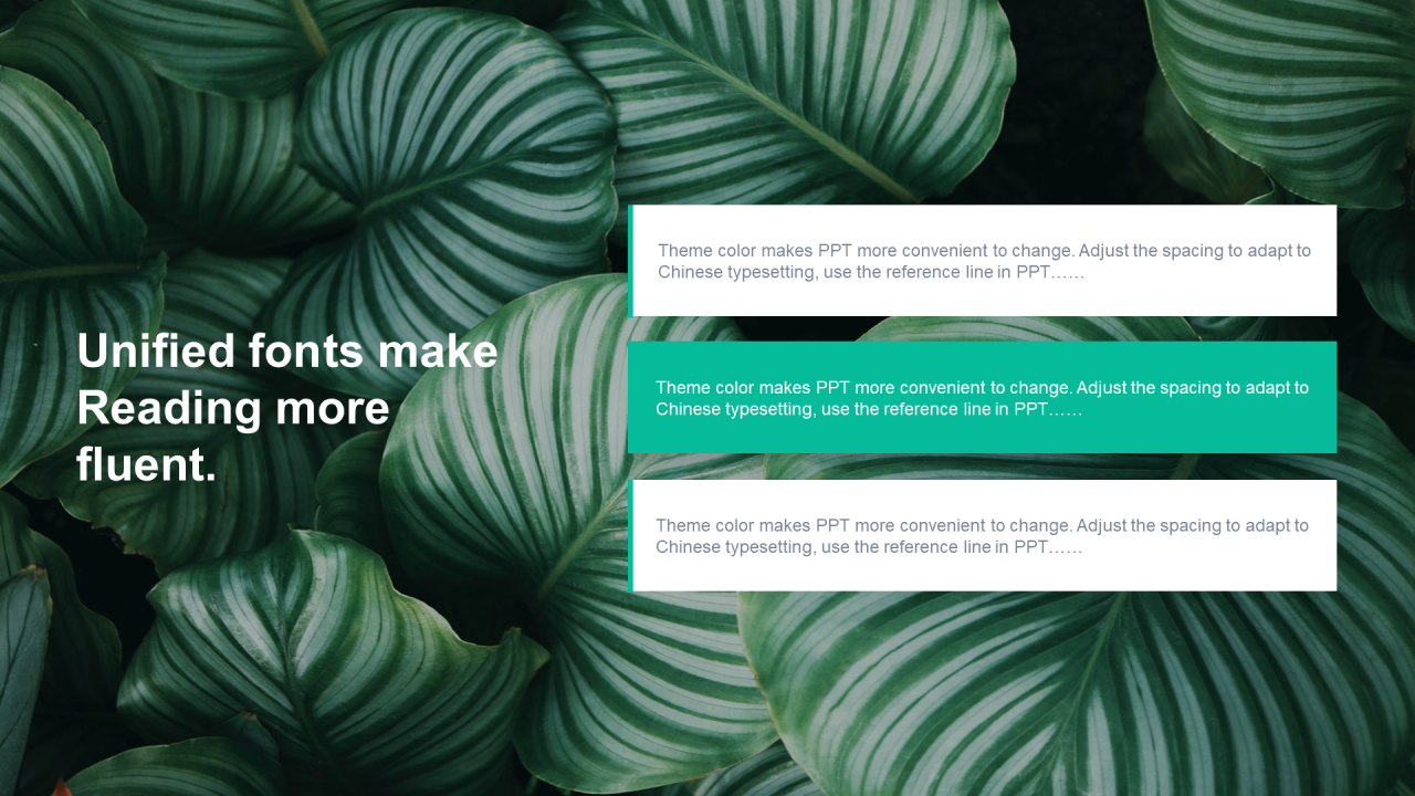 绿色简约植物工作总结PPT案例