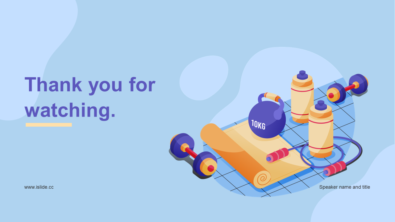 紫色插画运动健康培训课件PPT案例