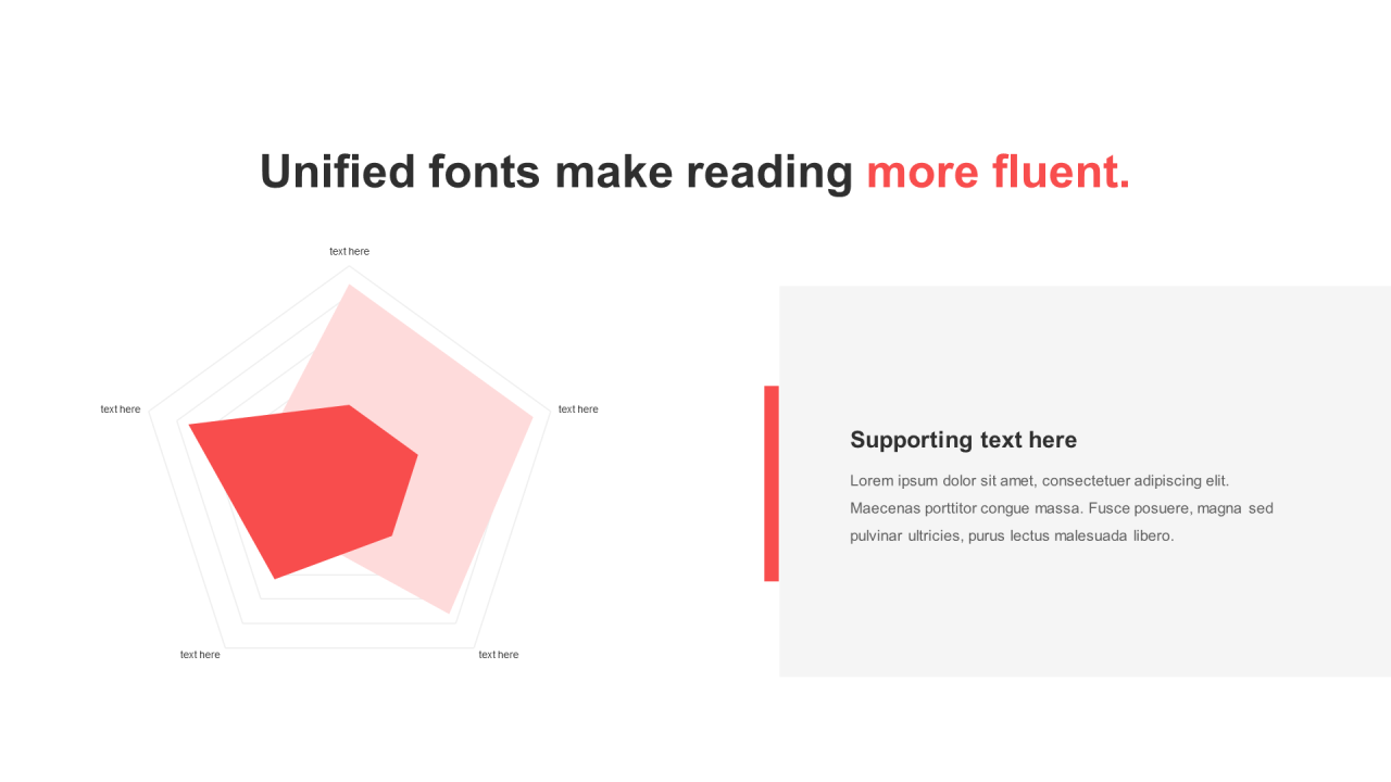 红色扁平PPT雷达图