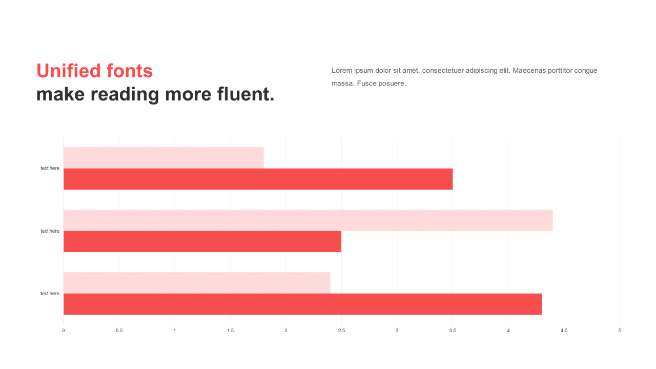 红色扁平PPT条形图