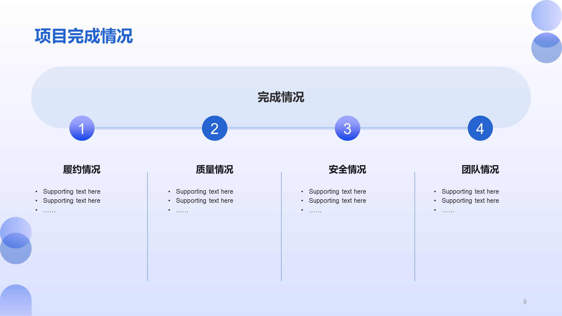 蓝紫色简约扁平工作总结PPT模板