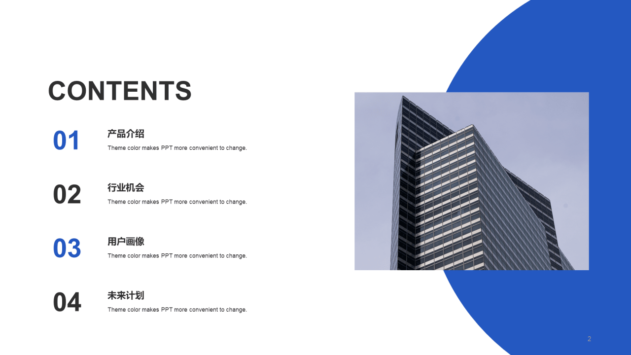 蓝色简约商业计划书PPT模板