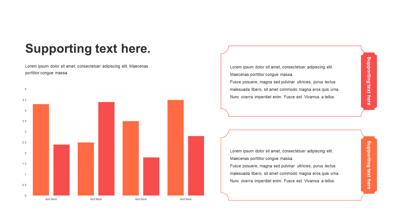 红色扁平PPT柱状图