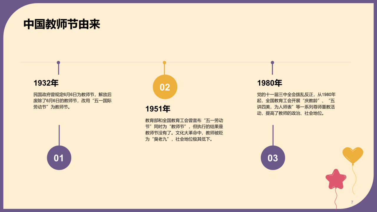 紫色插画教师节相关科普介绍PPT
