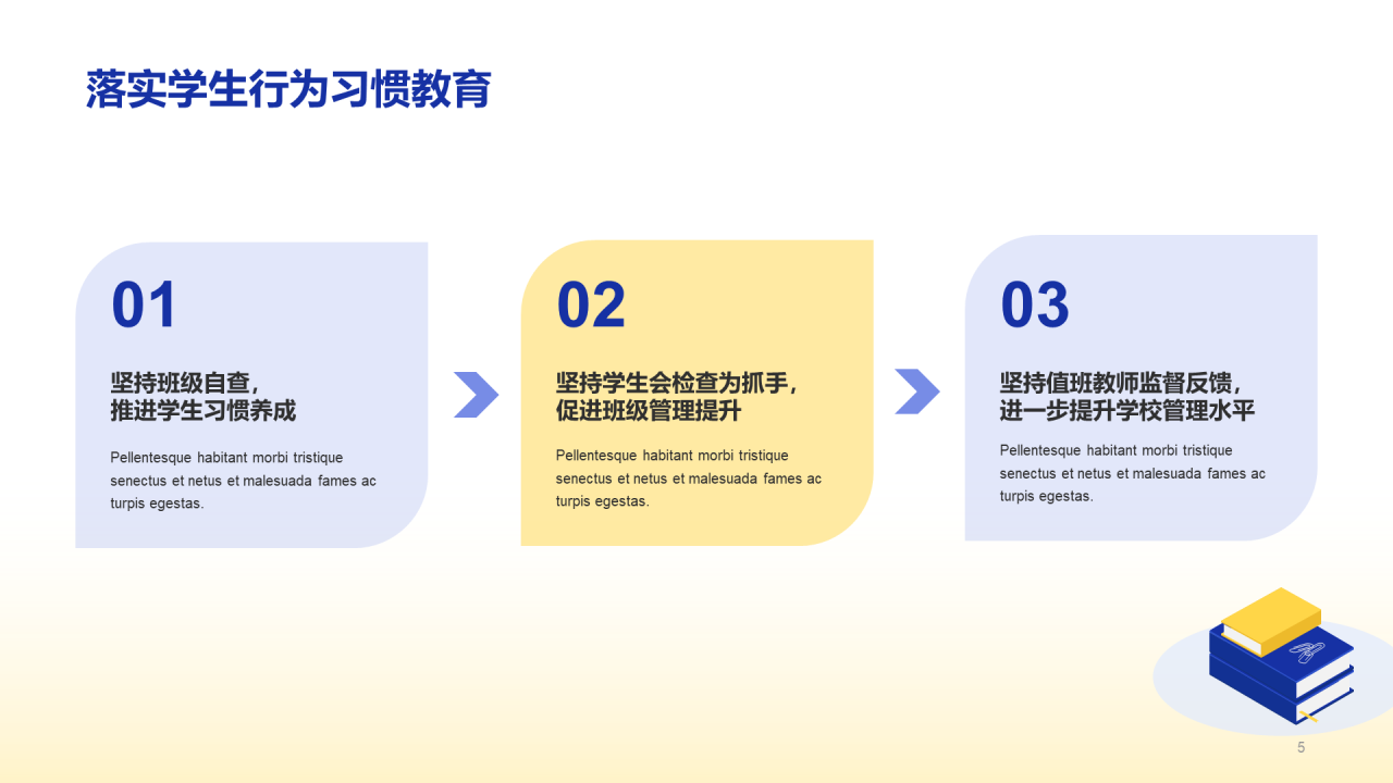 蓝黄色学生德育培训课件PPT模板