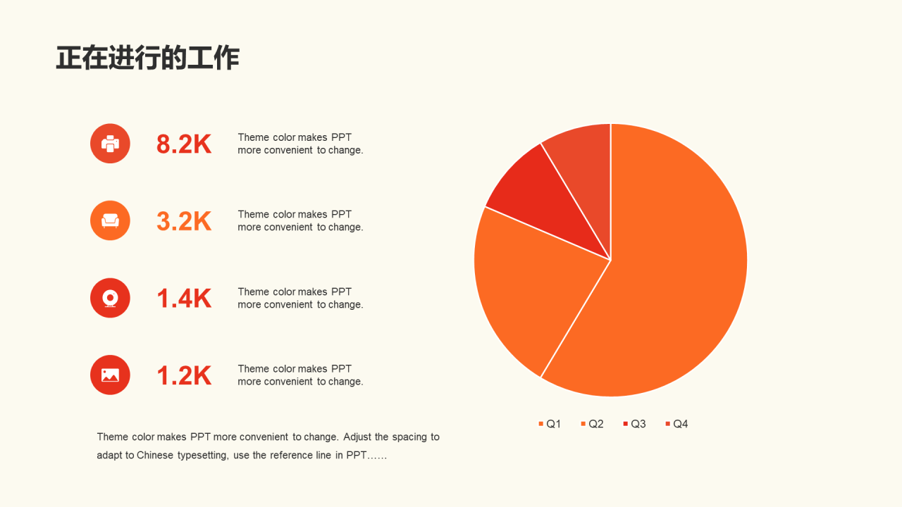 红色党政部门年度工作总结PPT主题