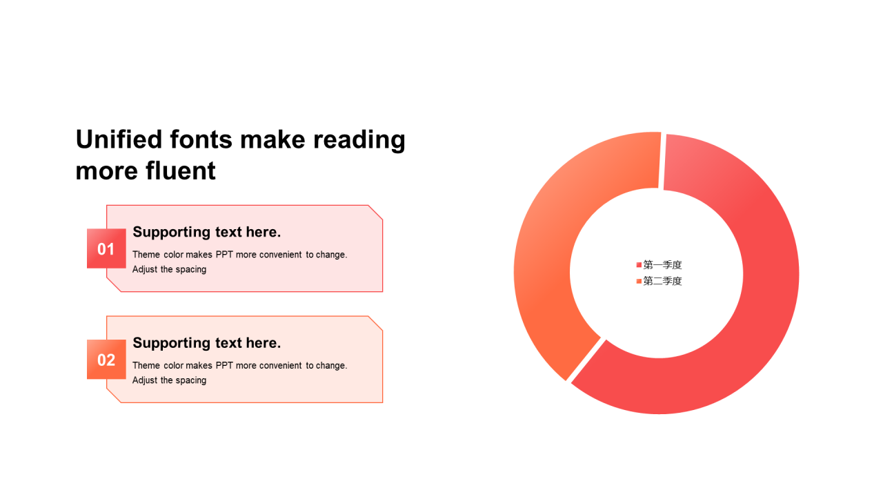 多色渐变PPT环形图