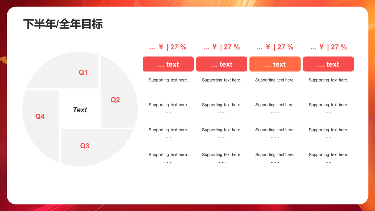 红色党政工作汇报PPT案例