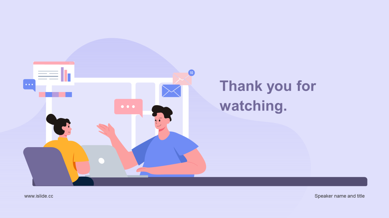 紫色插画教育培训课件沟通技巧培训PPT模板