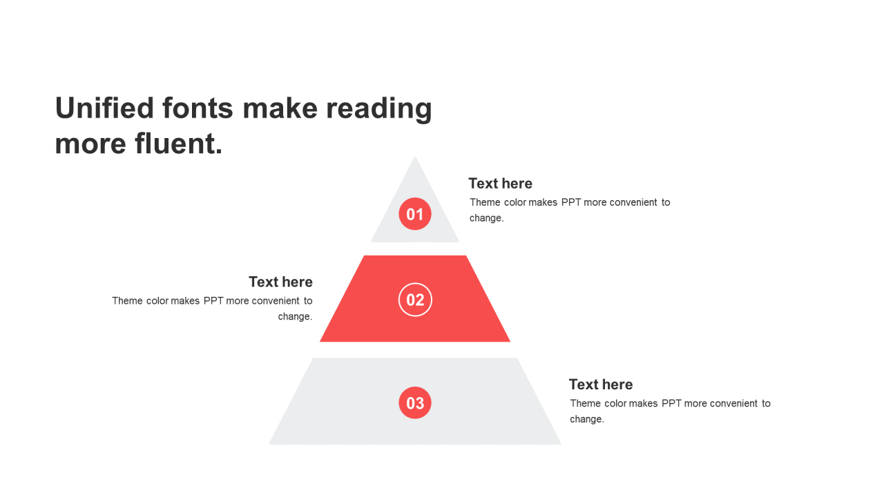 单色扁平3项PPT棱锥