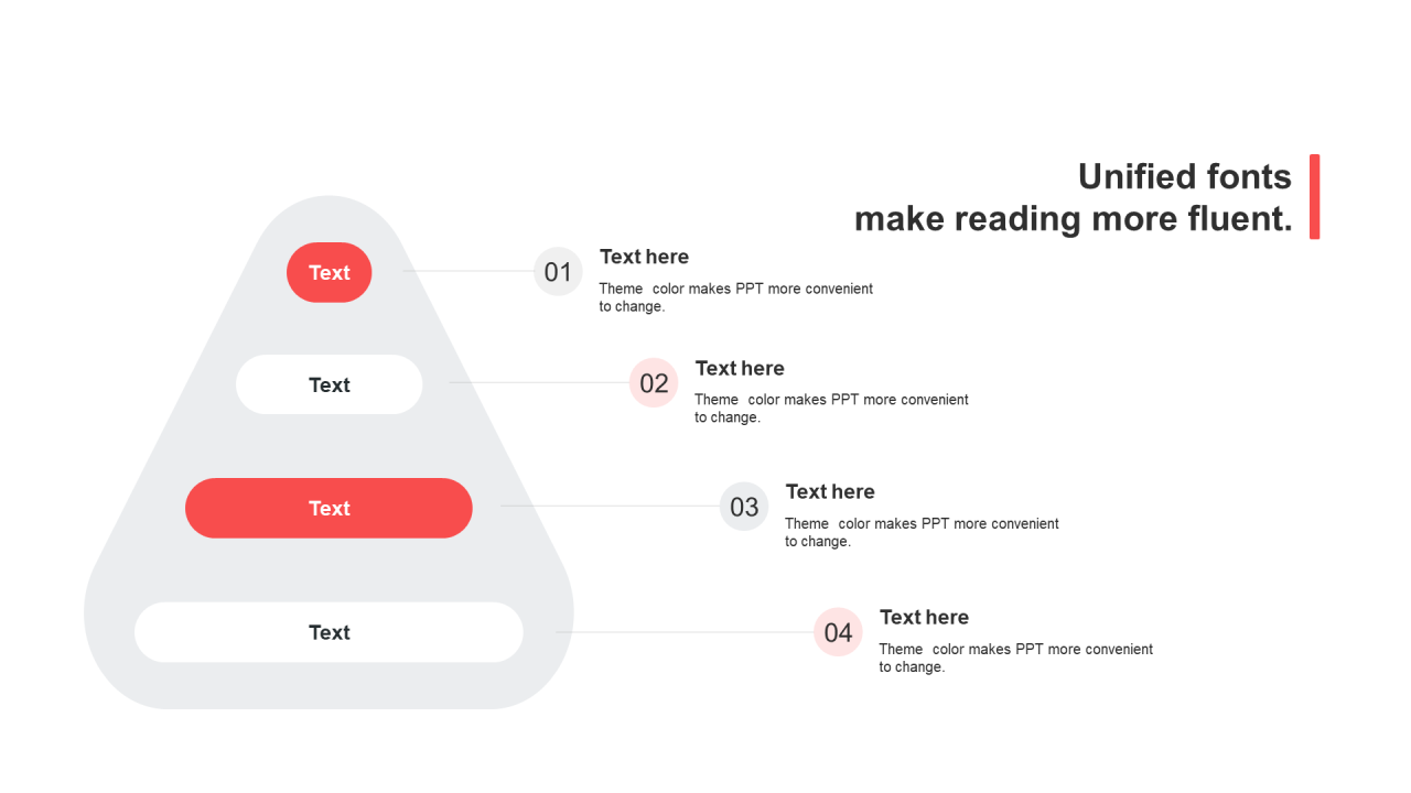 单色扁平4项PPT棱锥
