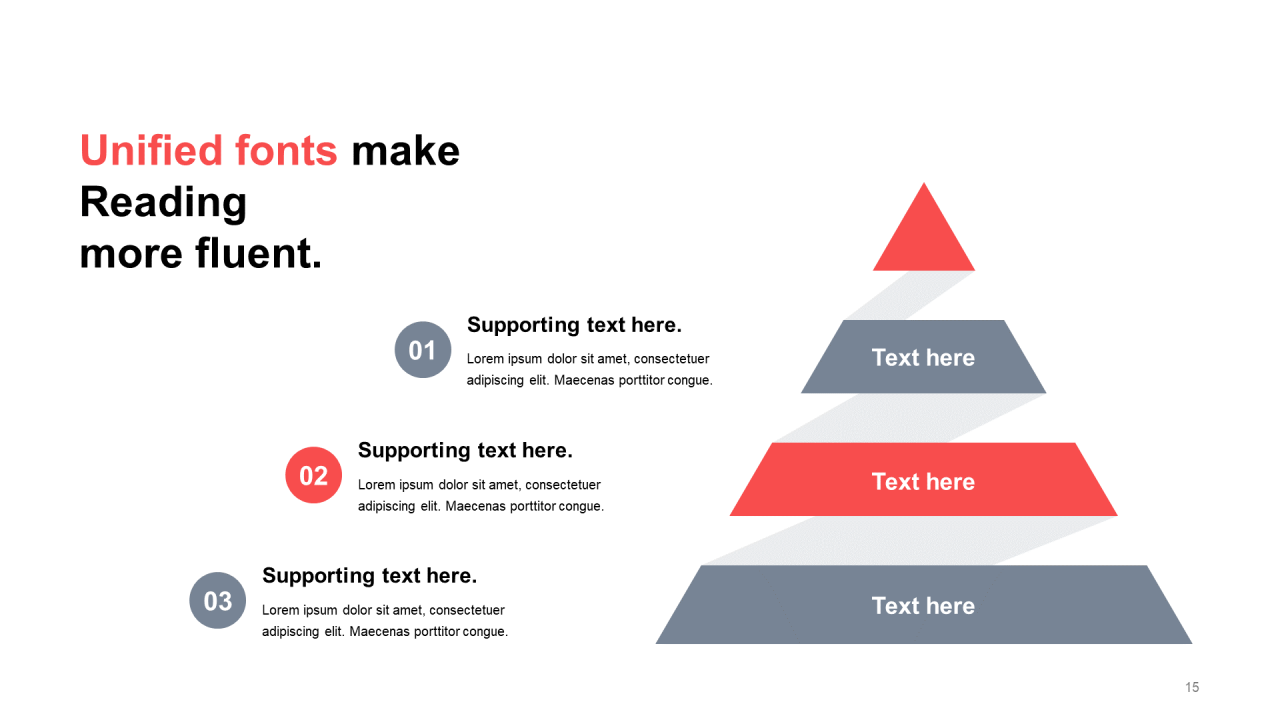 单色扁平4项PPT棱锥
