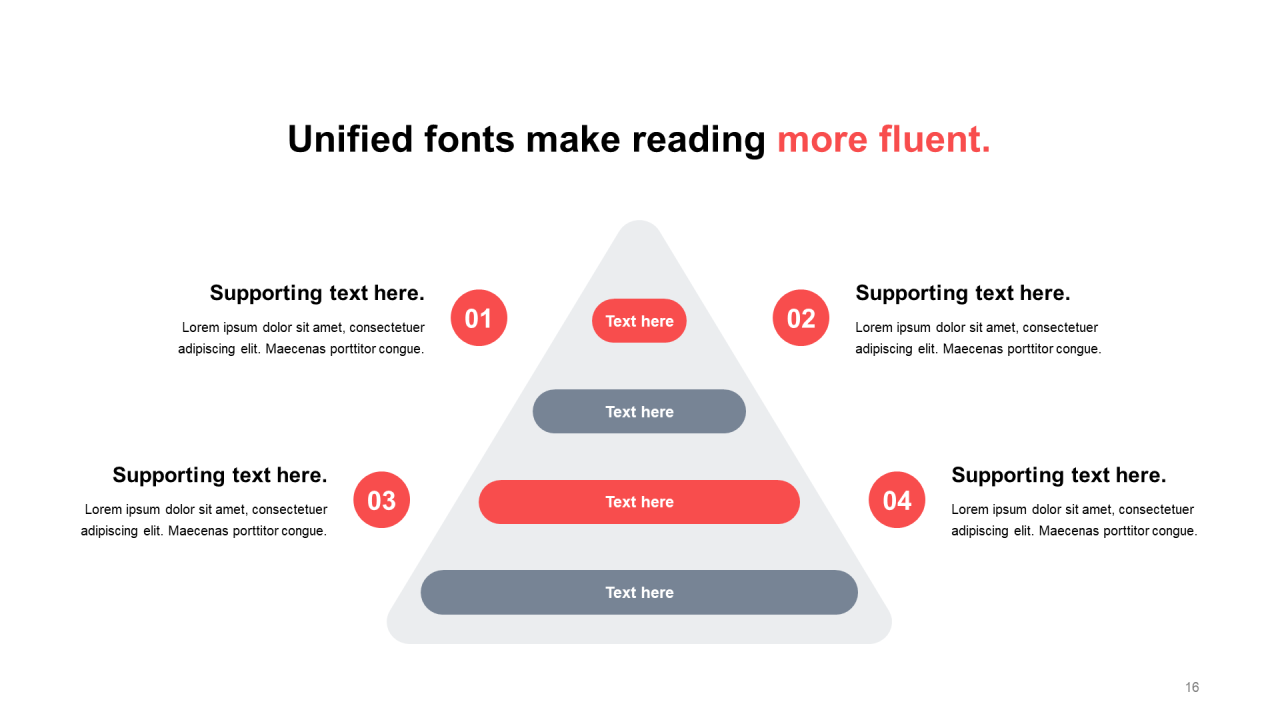 单色扁平4项PPT棱锥