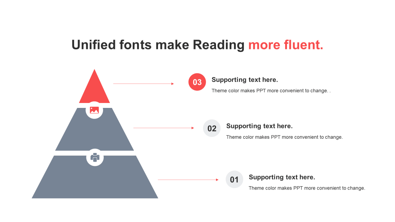 单色扁平3项PPT棱锥