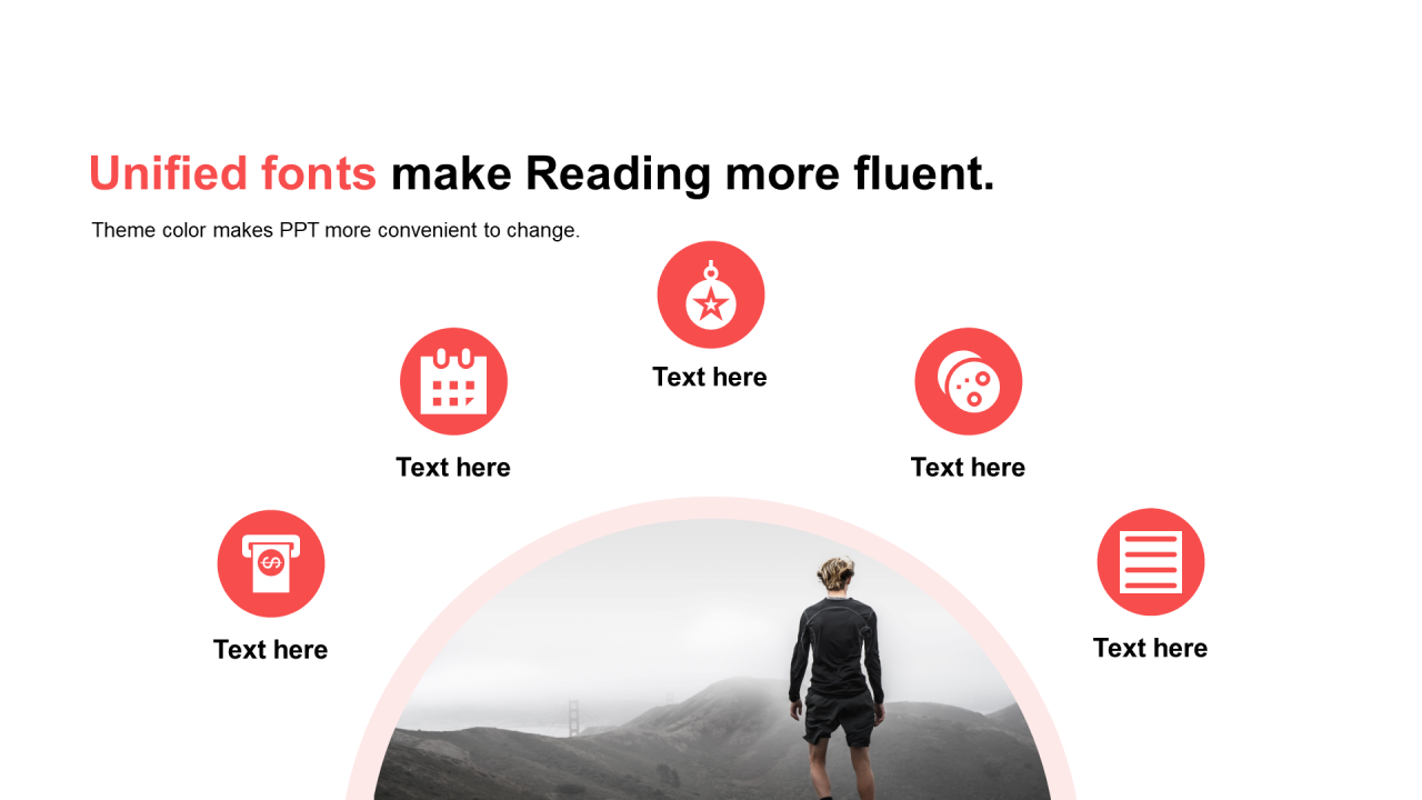 单色扁平5项循环