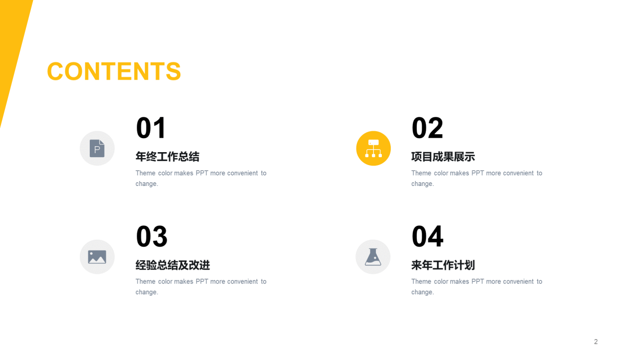 黄色商务年度工作总结PPT案例