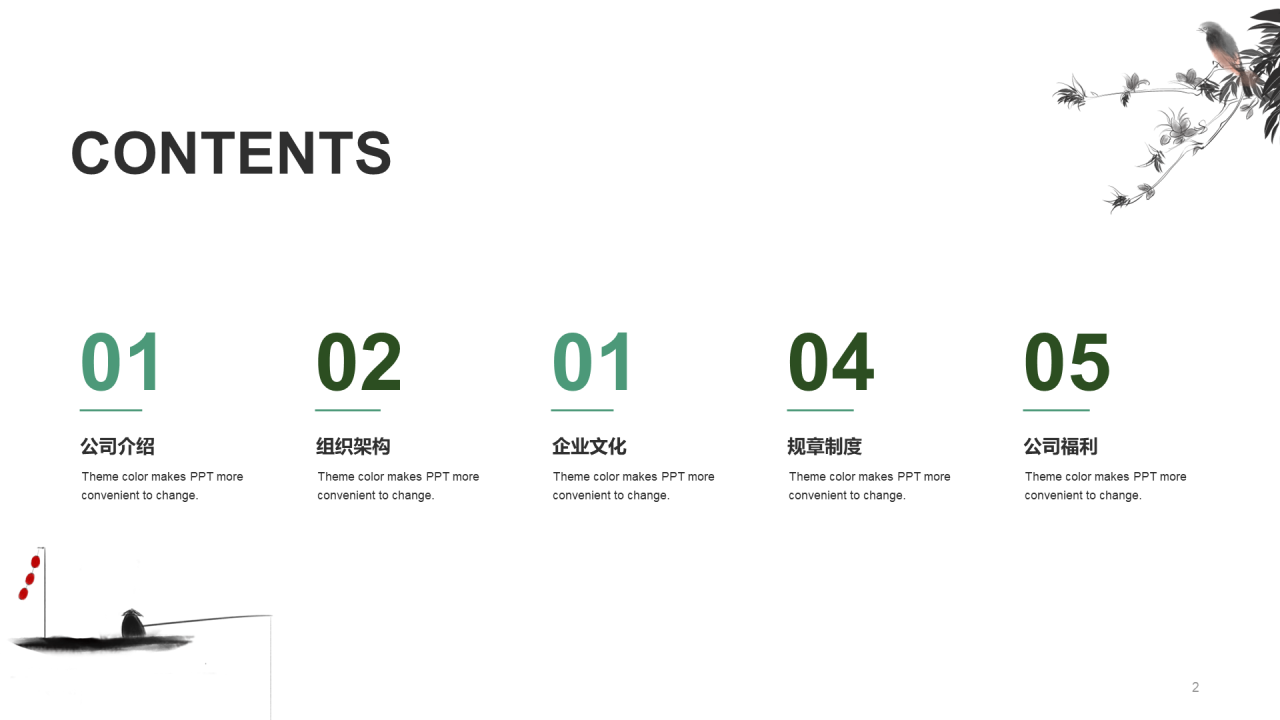 绿色国风教育培训课件PPT案例
