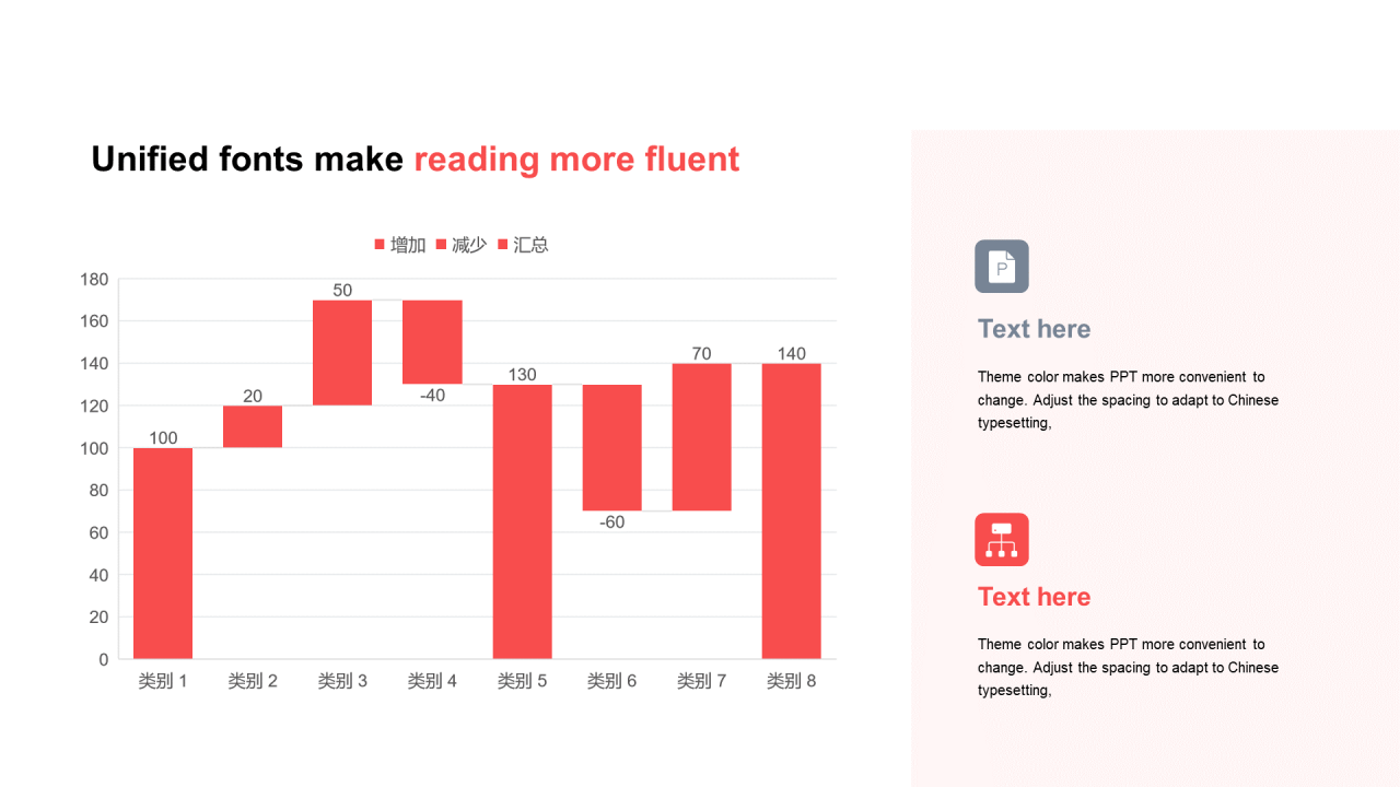 单色扁平PPT直方图